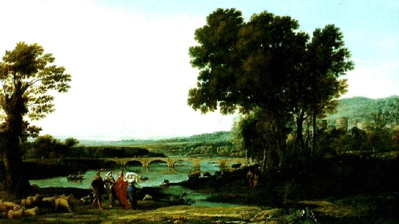 Claude Lorrain landscape with jacob and laban and his daughters